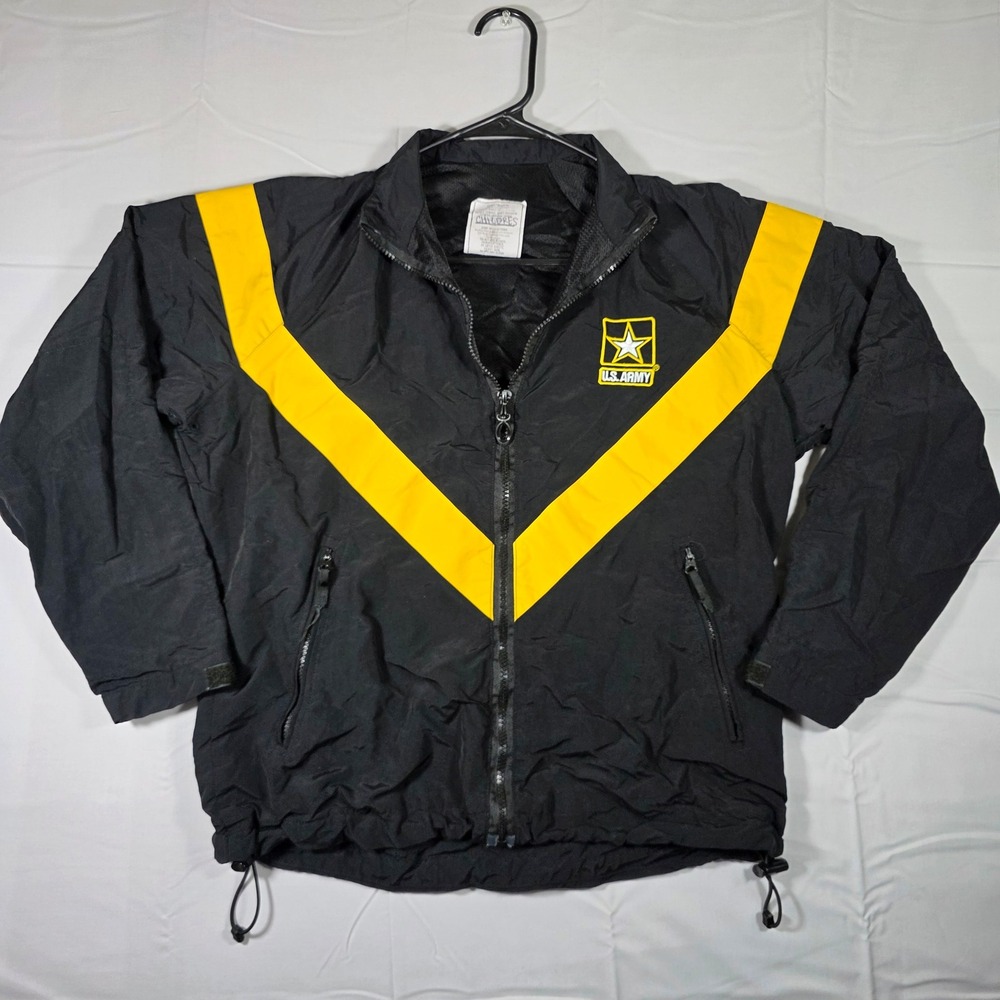 US Army APFU Physical Fitness Uniform Jacket Womens Small Regular Black Yellow